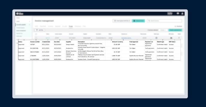 ERP Status Invoice Export